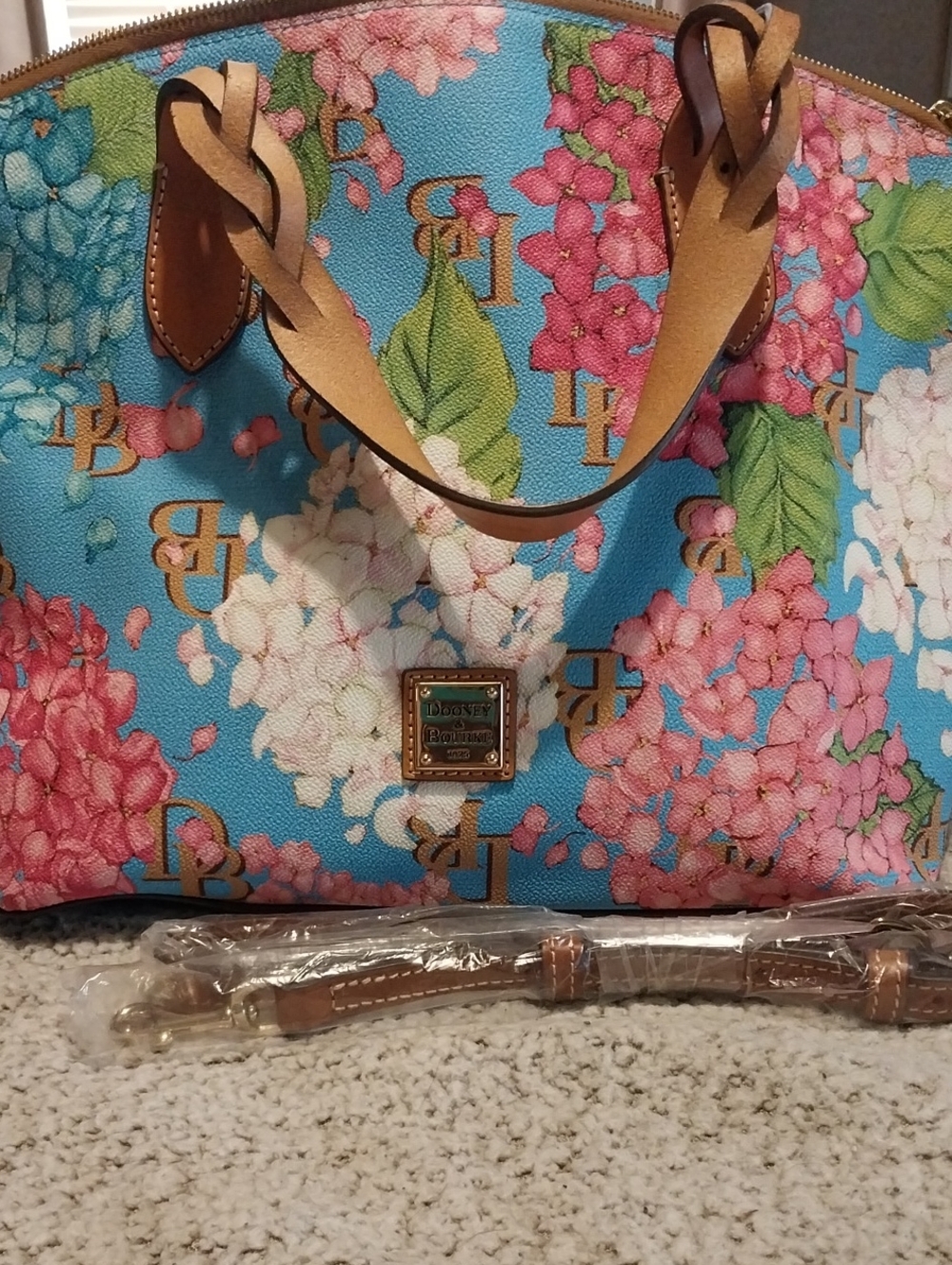 Dooney & Bourke Floral Tote Bag in Blue